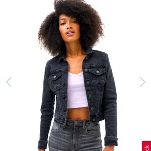Aeropostale black denim jacket- never worn! Sz small